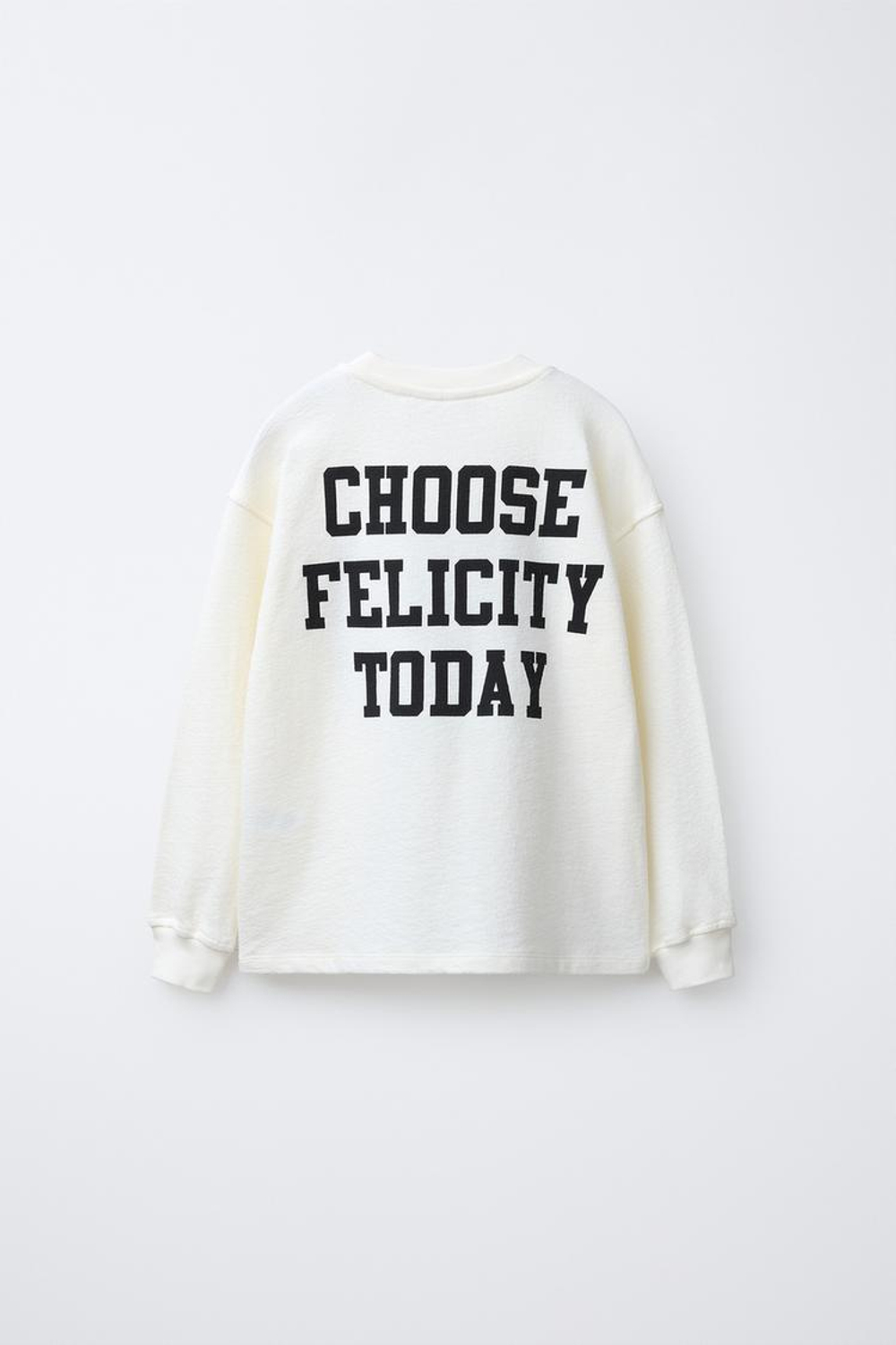 ZARA ФУТБОЛКА С ПРИНТОМ «ЦИФРЫ» И НАДПИСЬЮ, ЭКРЮ