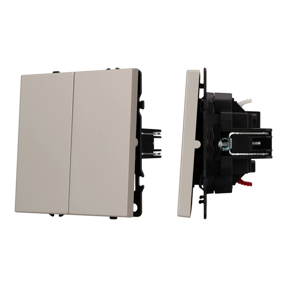 Механизм выключателя двухклавишный непроходной SWT-NOBE-MK02-SFPL-CA (230V, 10A) (Arlight, Кашемир) 059419