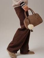 Замшевая сумка DBR 31348 капучино серо-коричневый