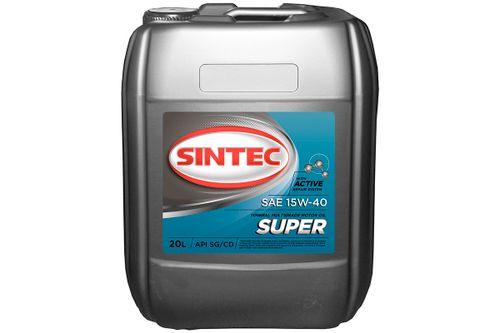 Масло SINTEC Супер SAE 10W-40 API SG/CD канистра 91л 80кг/Motor oil 91liter 80kg can