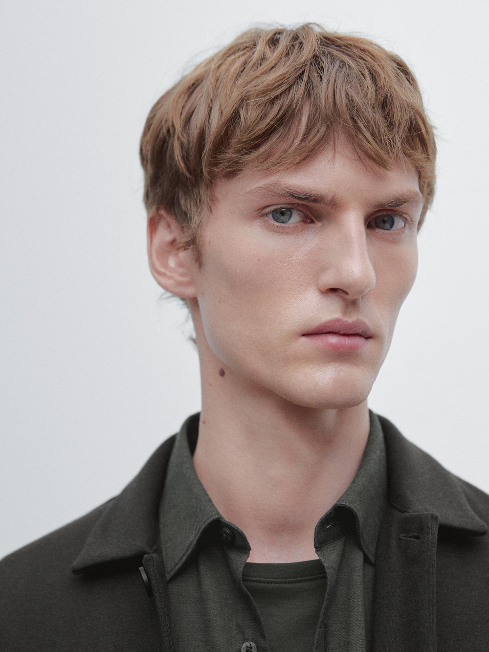 Massimo Dutti Куртка-рубашка с карманами на пуговицах, хаки