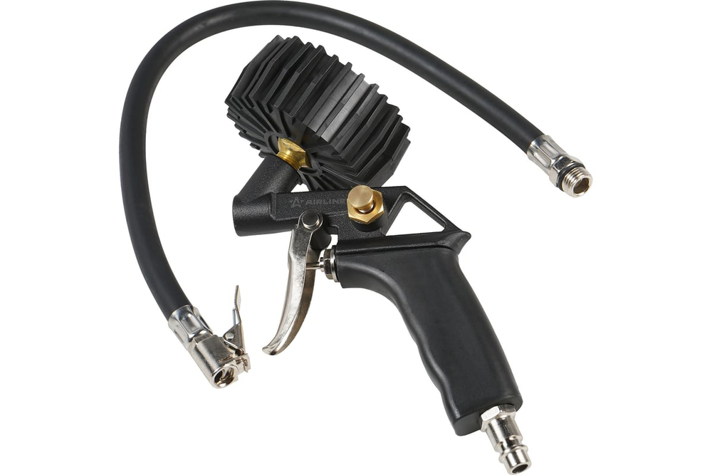 Пневматический пистолет для накачки шин с манометром 8 атм AIRLINE ATBU037