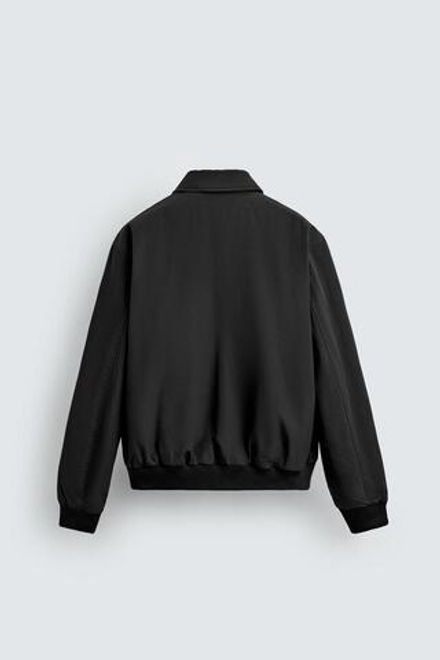 ZARA УТЕПЛЕННЫЙ БОМБЕР, ЧЕРНЫЙ