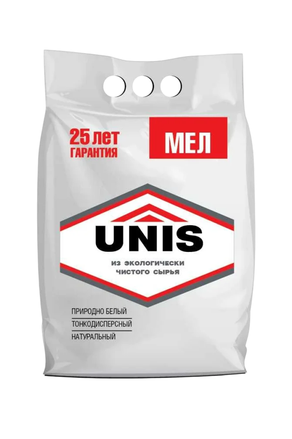 Мел строительный UNIS тонкодисперсный, природно-белый, 5 кг