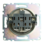 Розетка 1-местная с защитной шторкой с/з (механизм), 250В, 16А, серия Катрин, графит, GLS16-7110-06 49423