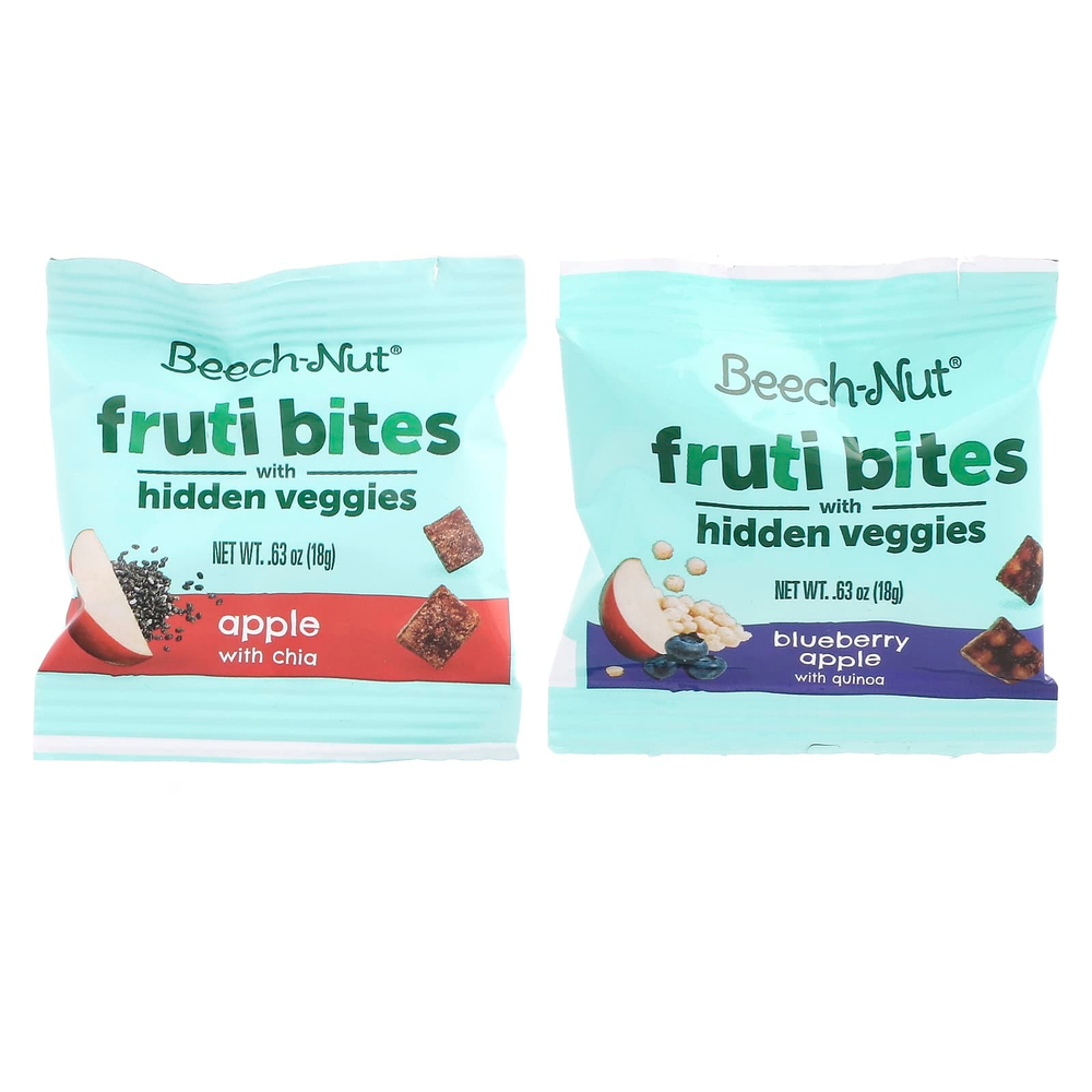 Beech-Nut, Fruti Bites со скрытыми овощами, набор со вкусом, 12 пакетиков по 18 г (0,63 унции)