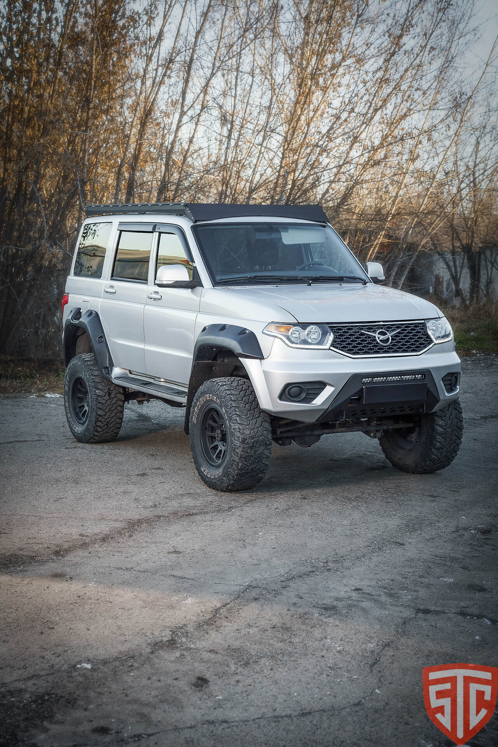 Мини силовой бампер (площадка под лебедку) Уаз Патриот 2015-