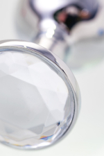 Анальная втулка с кристаллом Medium прозрачный 8 см