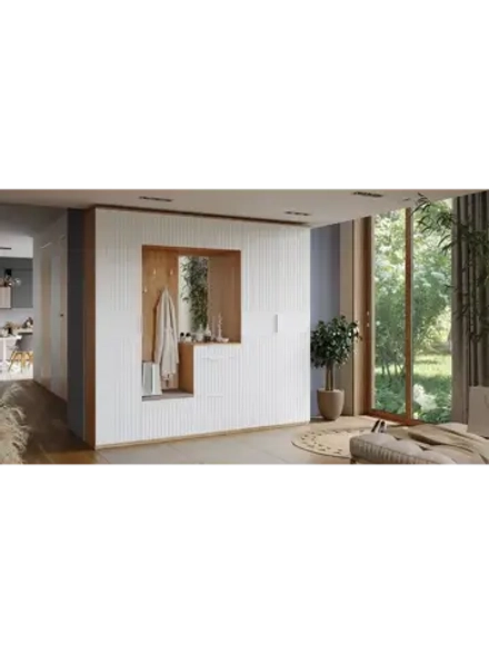 Прихожая с зеркалом Дуб Крафт золотой 245х43х226