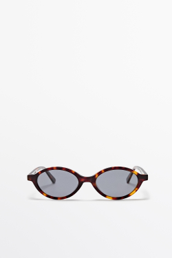 Massimo Dutti Овальные солнцезащитные очки, коричневый