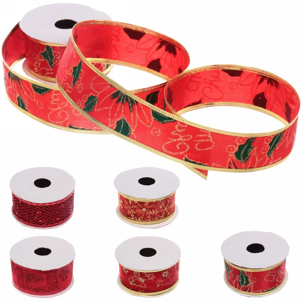 Лента для декорирования «Изящная» 4 см, 2,7 м, Красный (микс дизайнов)