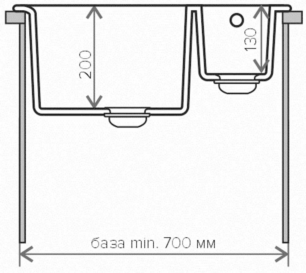 Мойка POLYGRAN BRIG-620 серый №14