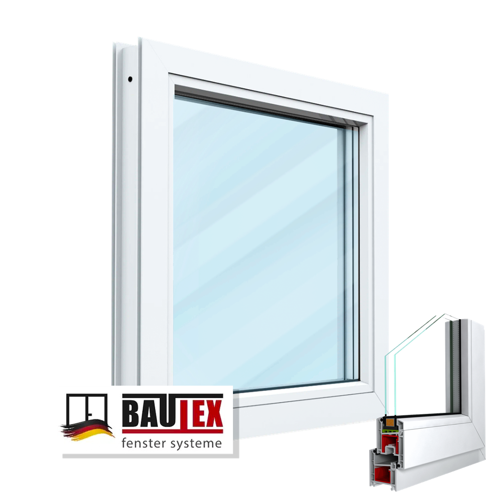 Пластиковое окно одностворчатое 58 мм 3 камеры 2 стекла