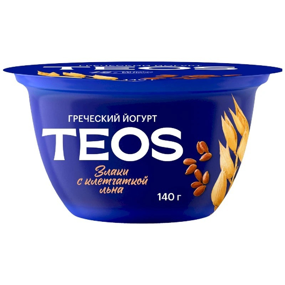 Йогурт"Греческий" 2% 140гр Злаки с клетчаткой Льна