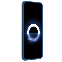 Усиленный противоударный чехол синего цвета от Nillkin для Huawei P70 Pro (Pura 70 Pro, Pura 70 Pro+), серия Super Frosted Shield Pro