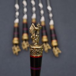 Подарочный набор шампуров "Рыбак", рукояти черный мореный граб