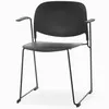 Стул штабелируемый Stacks с подлокотниками черный