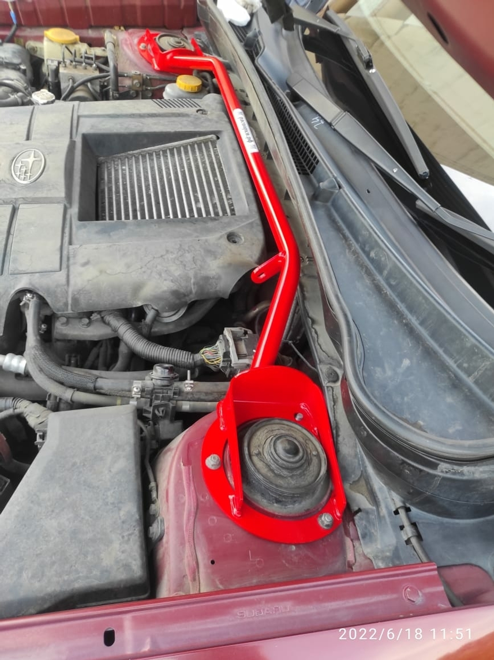 Распорка передних стоек (цельная) Subaru Forester 3 (SH) и Subaru Impreza (GH)