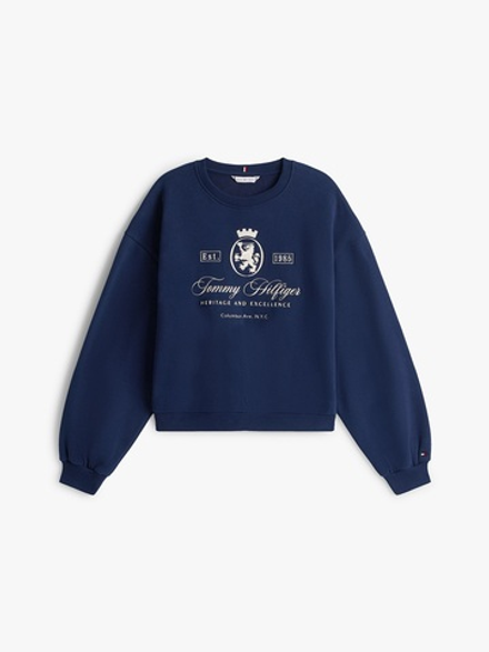 Свитшот Tommy Hilfiger Embroidered Script Crest Logo Sweatshirt Dark Blue