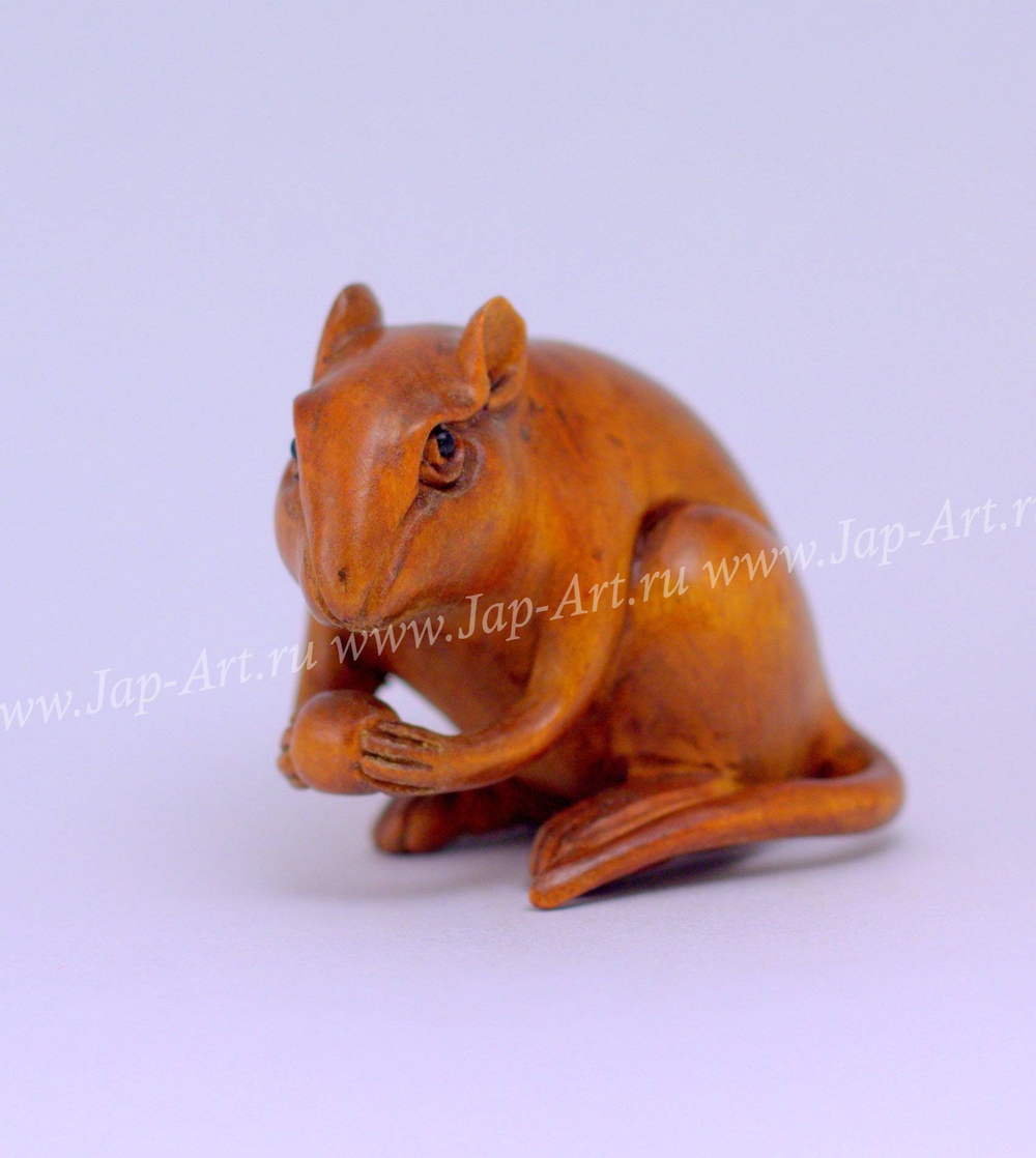 Нэцкэ Мышь и зернышко