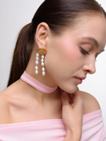 Пусеты Small Shell Gold Pearl