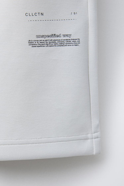 ZARA ШОРТЫ В СПОРТИВНОМ СТИЛЕ, ЭКРЮ