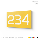 Номер на дверь 234, табличка на дверь для офиса, квартиры, кабинета, аудитории, склада, желтая 120х70 мм, Айдентика Технолоджи