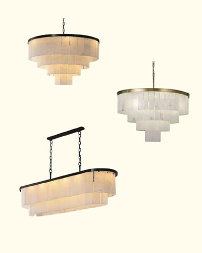 Современные каскадные люстры из испанского мрамора.