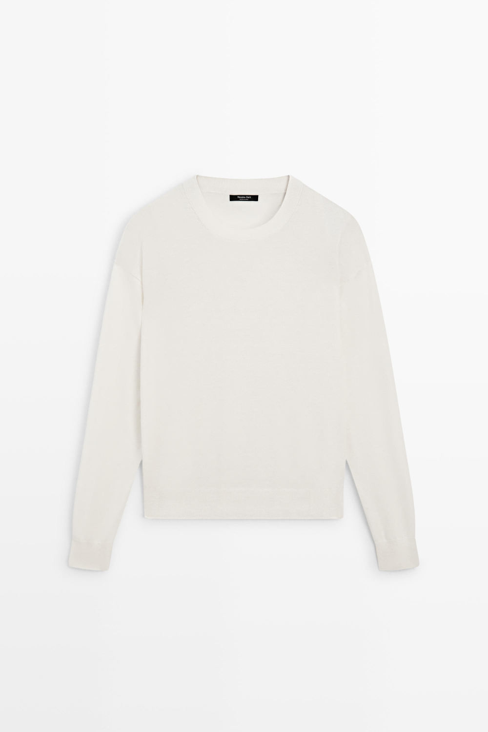 Massimo Dutti Джемпер тонкой вязки из шерсти, натуральный\кремовый