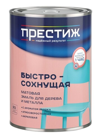 Эмаль акриловая Престиж, матовая, черная, 0,9 кг