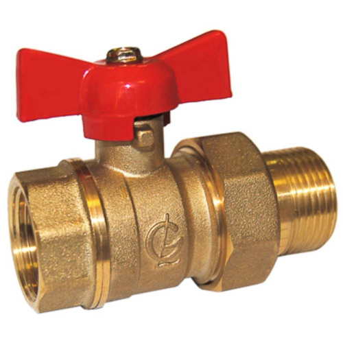 Кран шаровой ГАЛЛОП DN-20 СТАНДАРТ 232 бабочка красная, с удлинителем, PN40
