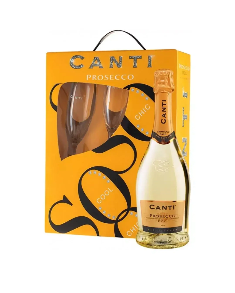 CANTI, Prosecco DOC Extra Dry + 2 бокала