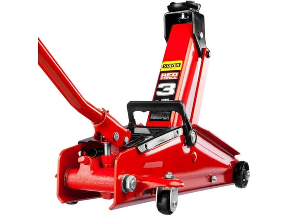 Домкрат гидравлический подкатной 3т увеличенный подъем 135-410мм поворотная ручка STAYER RED FORCE