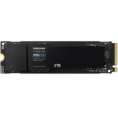 Жесткий диск SSD M.2 2Tb Samsung 990 EVO, 5000/4200MBs, 800000 IOPS, V-NAND MLC, PCI-E4.0x4 (MZ-V9E2T0BW)