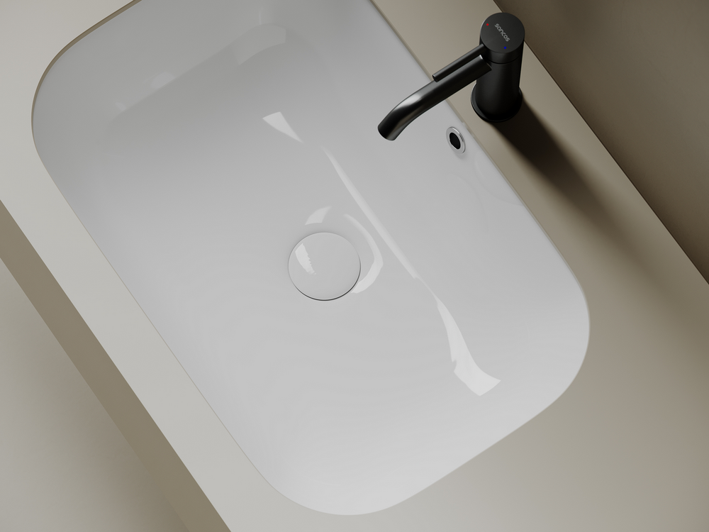 Раковина встраиваемая снизу Ceramicanova Era, c отверстием слива - перелива, 610x405x190мм, белый, арт.CN15007