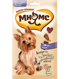 Мнямс Лакомство для собак Ассорти для мелких пород говядина, ягненок, курица 60гр