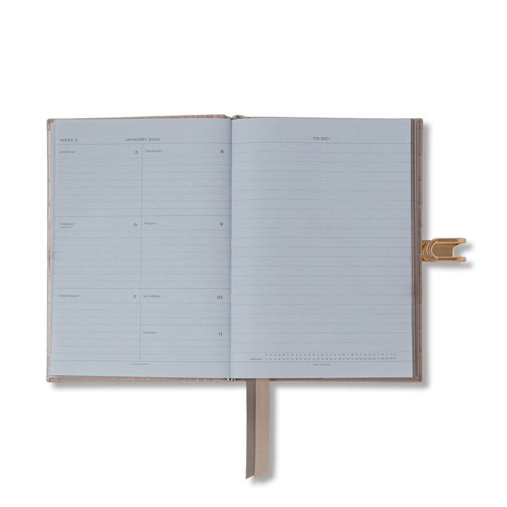 Smythson Ежедневник 22026 Soho Weekly Diary with Slide in Mara, Lilac