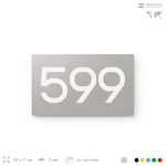 Номер на дверь 599, табличка на дверь для офиса, квартиры, кабинета, аудитории, склада, серая 120х70 мм, Айдентика Технолоджи