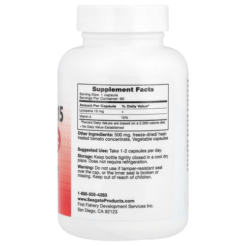 Seagate, ликопин-15, 15 мг, 90 В капсул