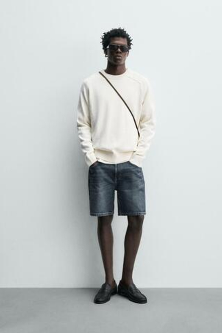 ZARA ДЖИНСОВЫЕ ШОРТЫ REGULAR FIT, СИНИЙ