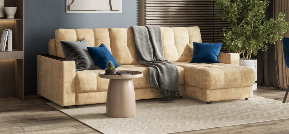 Угловой диван BOSS 3.0 Classic XL Велюр Royal шампань