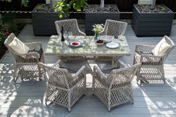 "Латте" обеденная группа плетеная, цвет бежевый