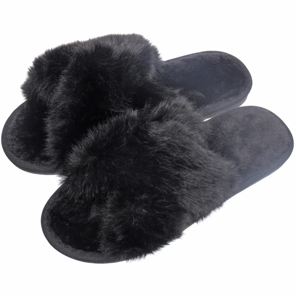 Тапочки женские домашние «TWIN», цвет чёрный, р-р 36-37