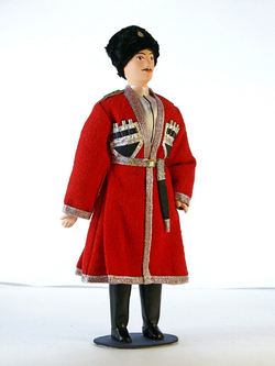 Кукла коллекционная Казак кубанский в красной черкеске