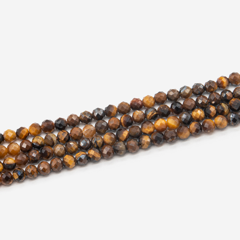 Тигровый глаз натуральный, шар 3мм, микроогранка