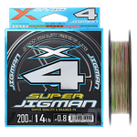 Шнур YGK X-Braid Super Jigman X4 200м Multicolor #2.0  0.235мм 13.0кг 1шт