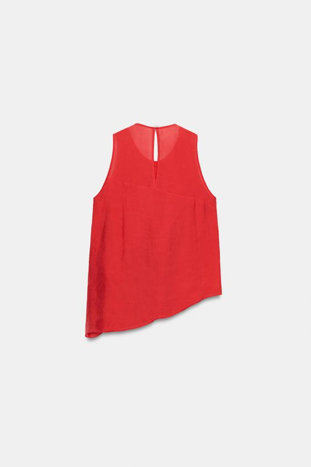 ZARA АСИММЕТРИЧНЫЙ ТОП С ВОЛАНАМИ, КРАСНЫЙ