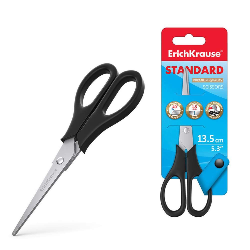 Ножницы EK "EasyCut" 13,5 см, черные