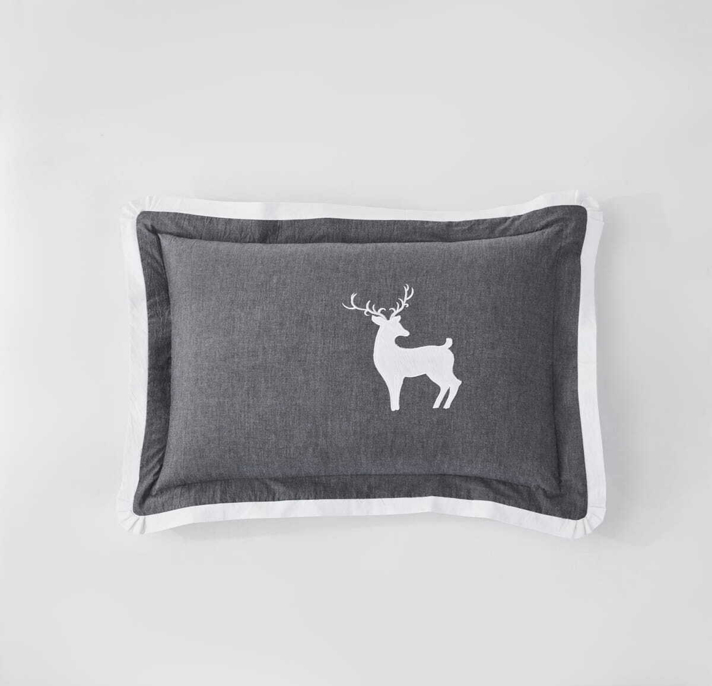 Постельное белье 2 спальное евро Arya home Natural Cupid серое