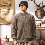Толстый свитер вязанный мужской зимний Американский ретро 690g тяжелый толстый свитер мужской зимний прилив бренд мужской вязаный свитер мужской осенний зимний свитер